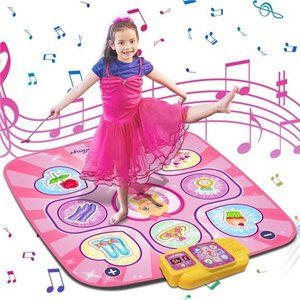 Dance Mat Toys with LED Lights,  Built-in Music for 3 - 9+ Year Old Kids